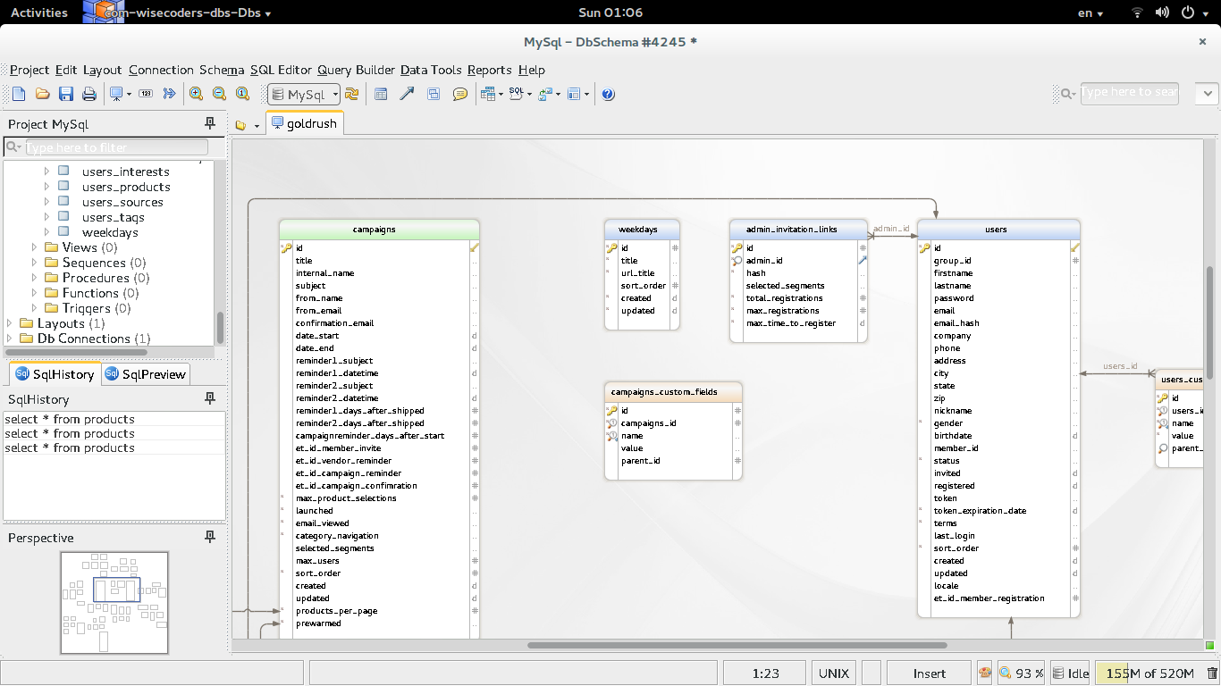 compare databases using dbschema