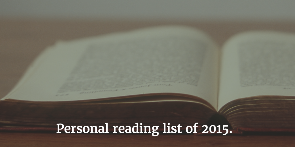 My reading list 2015